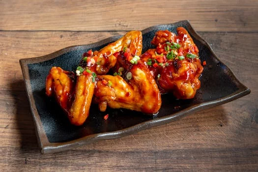 spicy chicken wings buffalo sauce coating